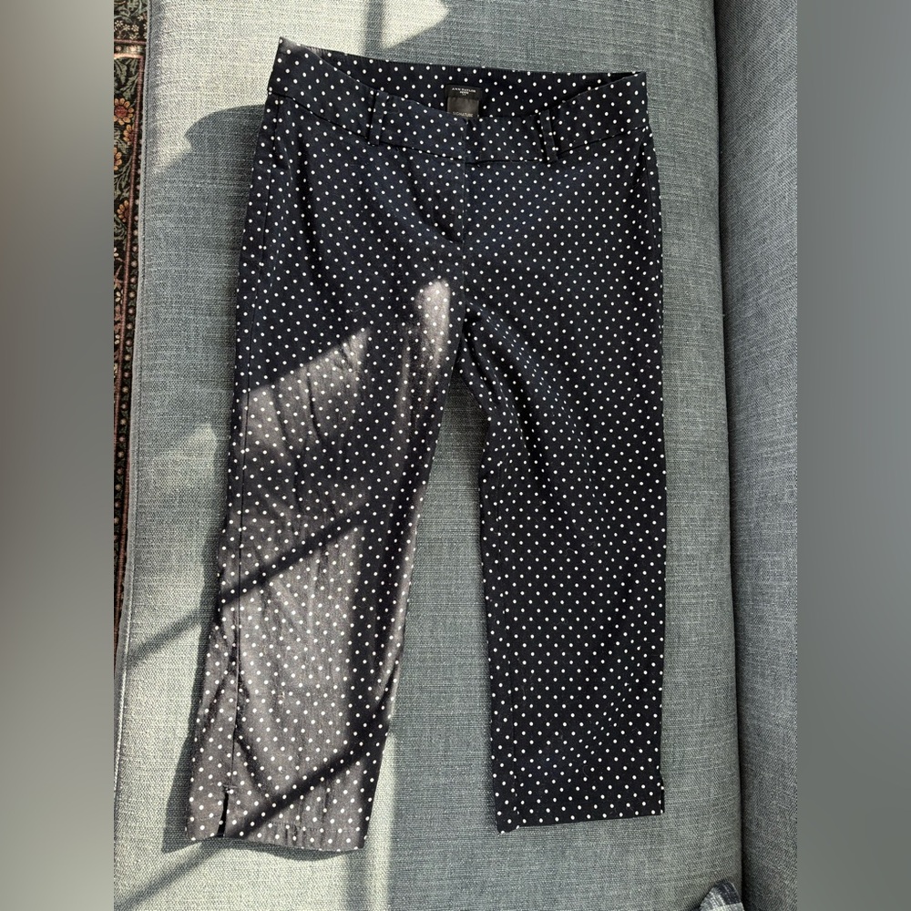 Ann Taylor y2k Black Capris with White Polka Dots